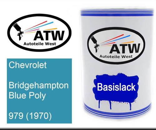 Chevrolet, Bridgehampton Blue Poly, 979 (1970): 500ml Lackdose, von ATW Autoteile West.